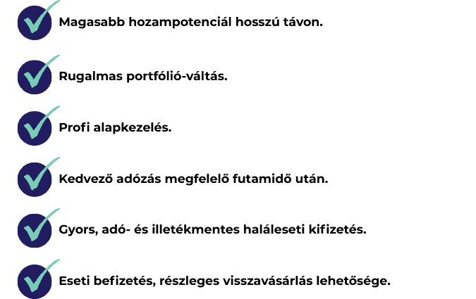 Unit-linked előnyei kártyákon összefoglalva
